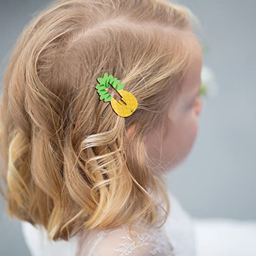 100Pcs Pinza de Pelo Infantiles Multicolor, Clips Pelo Niña Metal Hebillas Pinzas, Pelo Horquillas Diseño de Dibujos Animados Y Fruta Accesorios Cabello para Niñas Infantiles