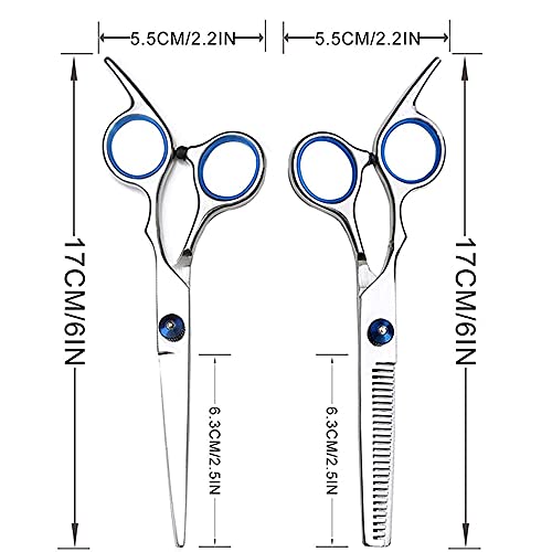 11 en 1 Tijeras Cortar Pelo Set, Tijeras de Peluquería Kit, Tijeras para el Cabello, Inoxidable Tijera Peluqueria, Tijeras para Salón de Corte, para Peluquería, Hogar, Salón, Hombres, Mujeres, Niños