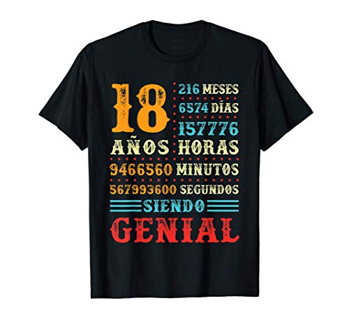 18 Años Siendo Genial, Regalo De Cumpleaños 18 Años Original Camiseta