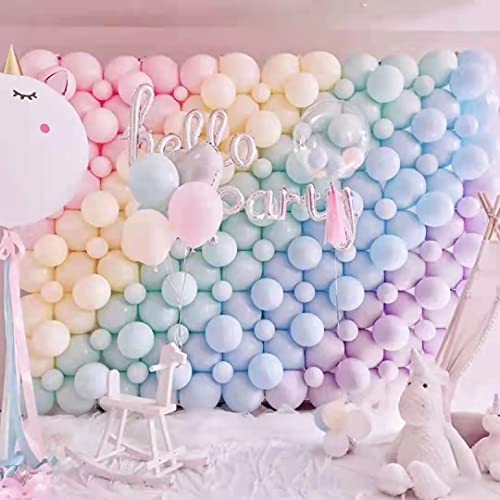 189pcs Kit de arco de globos pastel colores surtidos Globos de macaron 5M16ft Látex Arco iris Ballon Garland Kit de pastel para cumpleaños, bodas, Navidad, baby shower, fiesta, suministros