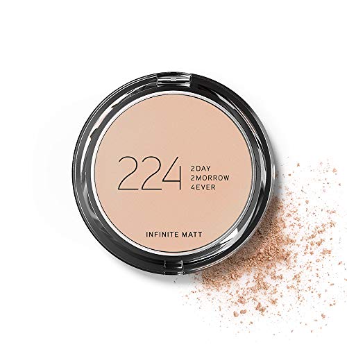 224 Cosmetics Polvos compactos - natural, vegano , no testada en animals - feel good fórmula , sin parabeno y silicona - Infinite Matt medios