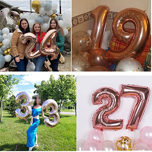 26 globos con el número 26, globos para 26 cumpleaños para mujeres, globos de 26 años, decoración de cumpleaños, guirnalda de cumpleaños + banderines, globos con números de 32 pulgadas