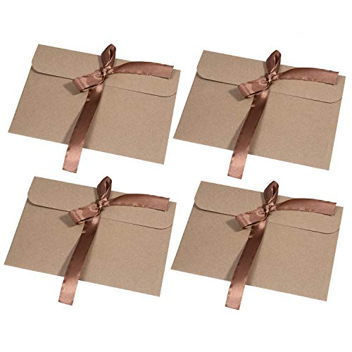 30 Piezas Vintage Kraft Cinta Sobres MOOKLIN Regalo Sobres de Tarjeta de Boda Fiesta Oficina (tamaño:17.2 x 12.5 cm) - Cinta marrón