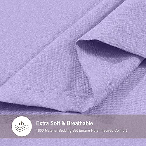 4 PC Bed Sheet Set- 100% Egyptian Cotton 400 Thread Count- 35 CM Deep Pocket on Fitted Sheet, Soft & Smooth Long Staple Combed Cotton- Lavender Solid- Emperor Size