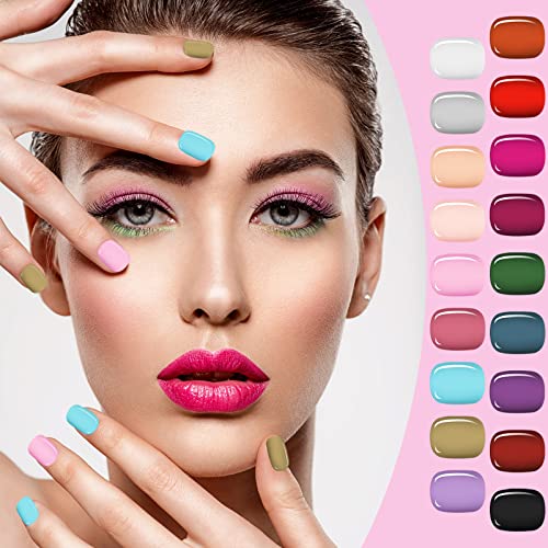 432 Piezas Uñas Postizas Cortas a Presión Puntas de Uñas Artificiales de Cubierta Completa de Plástico Uñas Falsas de Pegar de Colores Sólidos Brillantes Uñas de Gel Retro para Mujer