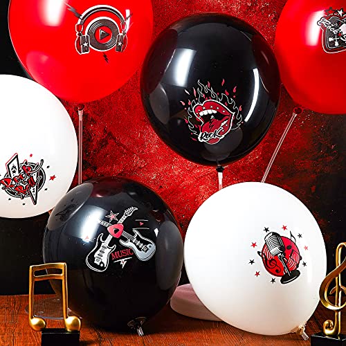 54 Decoraciones de Fiesta de Rock and Roll Globos con Tema Musical de 12 Pulgadas Suministros de Fiestas de Primer Cumpleaños para Niños y Bebés Favores de Fiesta de Rock de Los Años 50 60