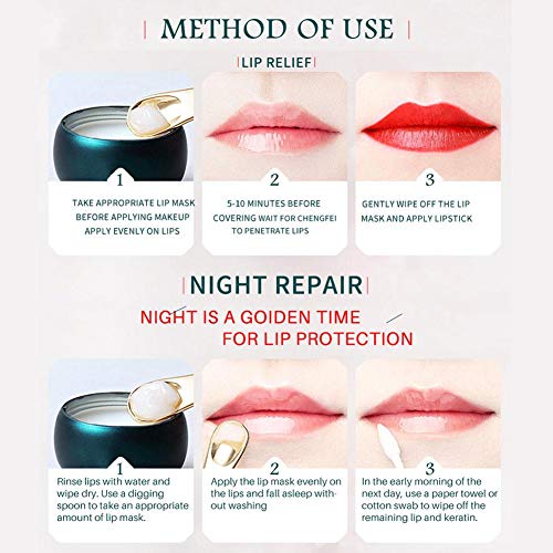 6g Mascarilla para dormir los labios Hidrata y sella profundamente en humedad Hidratante Antiarrugas Bálsamo labial nutritivo Cuidado de los labios Hidratante Nutrición para la reparación del labio