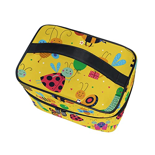 Abeja Mariposa Linda Caricatura Bolsa Mochila de Maquillaje Almacenamiento Organizador de Cosméticos Portátil Estuche para Mujeres Señoras Niñas