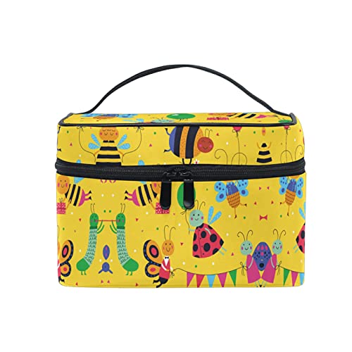 Abeja Mariposa Linda Caricatura Bolsa Mochila de Maquillaje Almacenamiento Organizador de Cosméticos Portátil Estuche para Mujeres Señoras Niñas