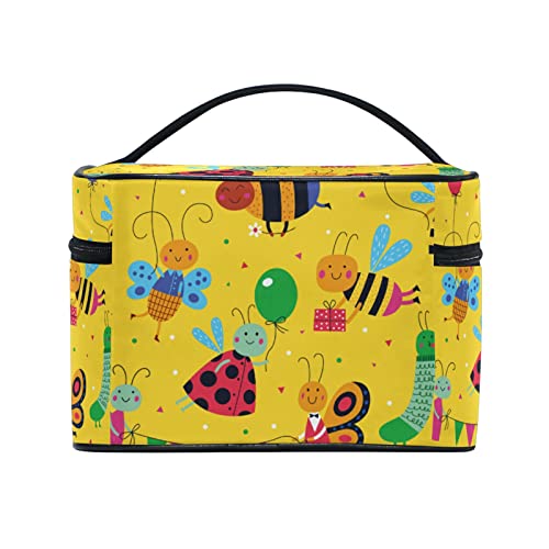 Abeja Mariposa Linda Caricatura Bolsa Mochila de Maquillaje Almacenamiento Organizador de Cosméticos Portátil Estuche para Mujeres Señoras Niñas