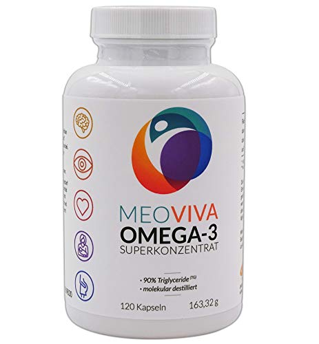 Aceite de pescado - 120 cápsulas, 700 mg omega-3 EPAX© ultra puro, triglicéridos, 400 mg de EPA, 200 mg de DHA, destilados molecularmente para obtener la máxima pureza, aceite de pescado certificado