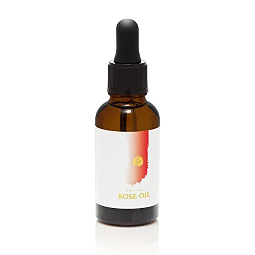 Aceite facial de rosa – hecho de la rosa rosa de damascena – naturalmente calmante, hidratante y protector (30 ml)