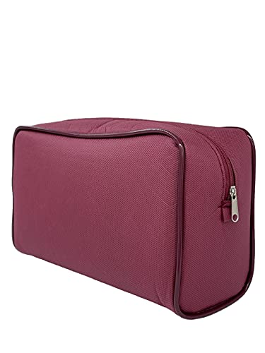 Acomoda Textil - Neceser Hombre/Mujer para Viaje, Bolsa de Aseo Colgante. Estuche Accesorios de Baño, Maquillaje, Viaje y Paseo (Neceser, Granate)