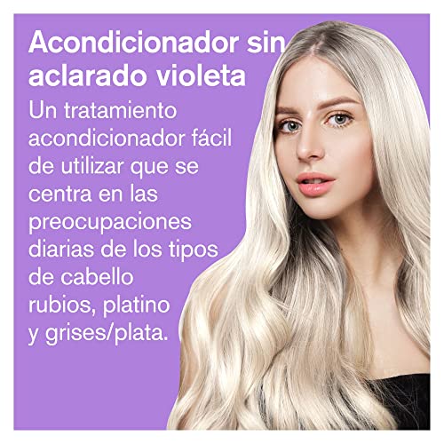 Acondicionador Violeta Sin Enjuague - Matizador Para Cabello Rubio, Platino y Gris/Plata - Tonificación Ligera, Hidratación y Desenredo - Aprobado Peta, Vegano y Sin Crueldas, Sulfatos ni Parabenos