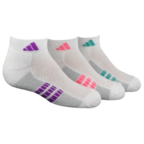 adidas 3 pares de calcetines para niña Blanco/Ultra Lila/Blanco/Rosa Zest/Blanco/Verde Zest L