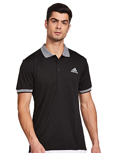 adidas Club Solid Polo de Tenis, Hombre, Negro, S