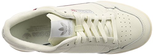 adidas Continental 80, Zapatillas de Gimnasia Hombre, Blanco (White Tint S18/Off White/Scarlet White Tint S18/Off White/Scarlet), 36 2/3 EU