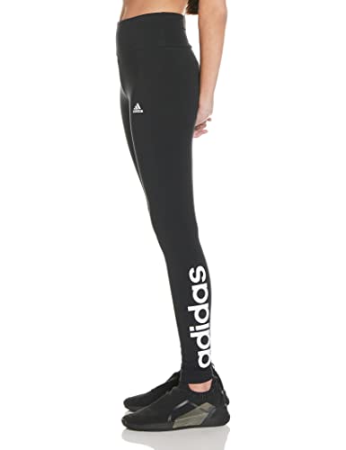 adidas W Lin Leg Leggings, Womens, Black/White, Large