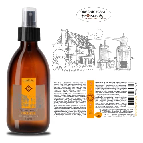 Agua Floral de Naranja Ecologico · Hidrolato de Naranja Bio · Astringente Facial, Piel Grasa, Hidratante Corporal & Facial, Calmante · Agua de Naranja Natural para el Cuidado de la Piel - 250 ml