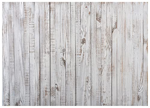 AIIKES 7x5FT Fondo de Madera Gris Blanco Fondo de Madera Vintage Fondo de fotografía de recién Nacido Fondo de decoración de Fiesta de cumpleaños Accesorios de Estudio 11-890