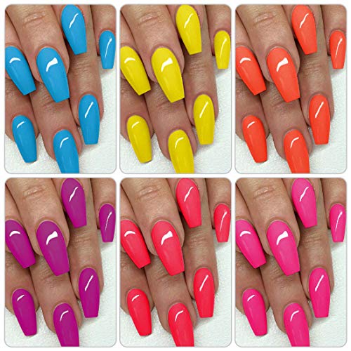 AIMEILI Esmaltes Semipermanentes de Uñas en Gel UV LED, Neon Kit de Esmaltes de Uñas Esmaltes en Gel Uñas UV LED Pintauñas Permanente Gel de Uñas Semipermanente Soak Off 6 Colores 10ml - Set 11