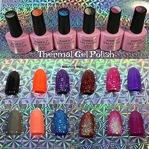 AIMEILI Kit de Esmalte Semipermanente Para Uñas Temperatura Cambio De Color Camaleón Esmaltes de Uñas UV LED Pintauñas Permanente Soak Off Manicura Colores De La Mezcla Set 6 X 10ml - Set 13