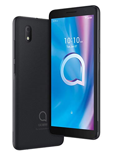 Alcatel 1B – Smartphone de 5.5” HD+, Pantalla 18:9, Quadcore, 2GB Ram, Memoria 32GB, Ampliable MicroSD, Cámara 8MP, Frontal 5MP, 3000 mAh de Batería, Negro [Versión ES/PT]