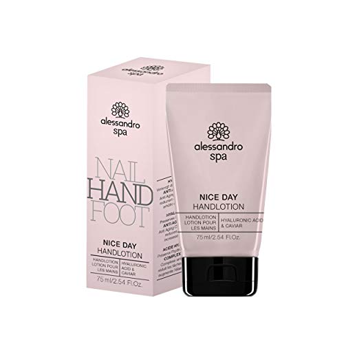 Alessandro Spa Nice Day - Crema de manos ligera con ácido hialaurónico y Caviar, 75 ml