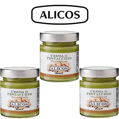 Alicos - 190g de crema de pistacho para untar - ideal para el desayuno, relleno dulce o para untar sobre pan. 30% pistacho, fabricado en Italia