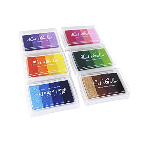 Almohadillas de Tinta Arcoiris almohadillas de tinta Rainbow Craft sello 24 colores Multicolor Artesan¨ªas Para usarse con Sellos de Goma sobre Papel, Madera, Tela