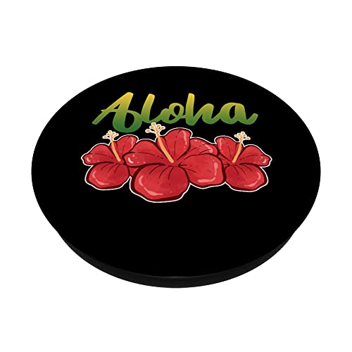 Aloha Hibiscus Flowers Maui Sunset Hawaii Honolulu Hawaii PopSockets PopGrip Intercambiable