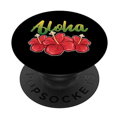 Aloha Hibiscus Flowers Maui Sunset Hawaii Honolulu Hawaii PopSockets PopGrip Intercambiable