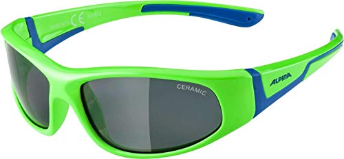 ALPINA Flexxy Gafas Deportivas, Boys, neón-Verde-Azul, Talla única