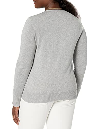 Amazon Essentials - Cárdigan ligero con cuello en V para mujer, Gris (Light Grey Heather Lgh), US S (EU S-M)