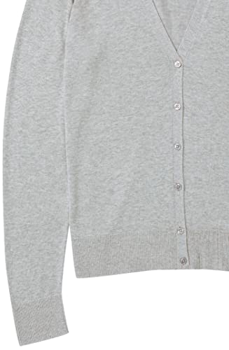 Amazon Essentials - Cárdigan ligero con cuello en V para mujer, Gris (Light Grey Heather Lgh), US S (EU S-M)