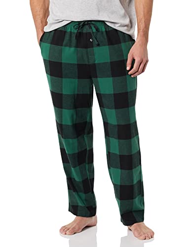 Amazon Essentials Flannel Pajama Pant Pantalones Casuales, Verde, Cuadros de Vichy Grandes, S