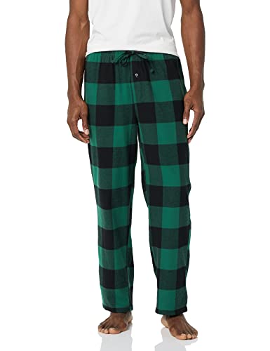 Amazon Essentials Flannel Pajama Pant Pantalones Casuales, Verde, Cuadros de Vichy Grandes, S