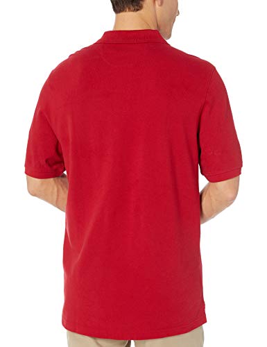 Amazon Essentials Regular-Fit Cotton Pique Polo Shirt, Rojo, L