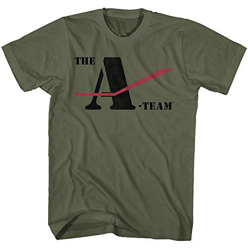 American Classics The A Team 80's TV Show The A Team Logo Camiseta de manga corta para adulto, forro polar verde con licencia oficial de star wars silent one crew., X-Large