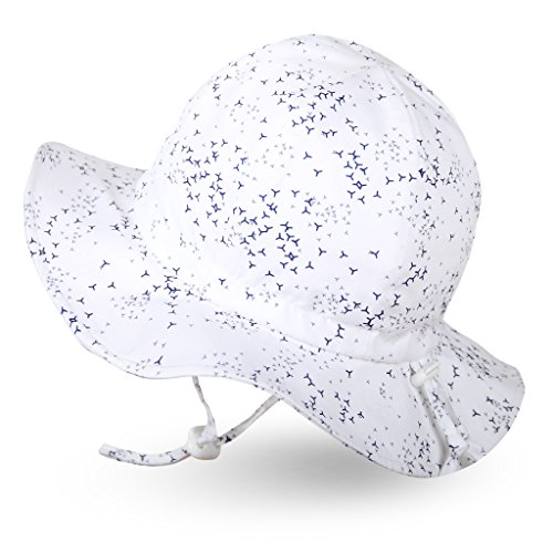 Ami&Li tots Niña Sombrero de Sol ala Ancha Ajustable Sombrero Protección Solar UPF 50 para Bebés, Niñas Niños Infantil Pequeñito Unisexo - M: Bandada de pájaros