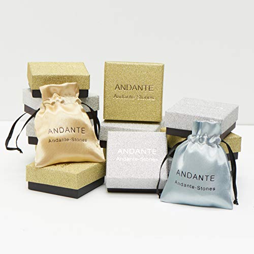 ANDANTE Premium Collection Pendientes de ámbar auténtico del mar Báltico, en plata de ley 925, diseño de bolas, certificados, oro del mar, color coñac