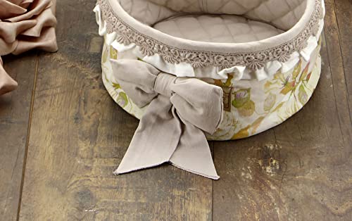 Angelica Home & Country Cesta Panera Stoffa Shabby Chic con lazo, 22 x 12 cm