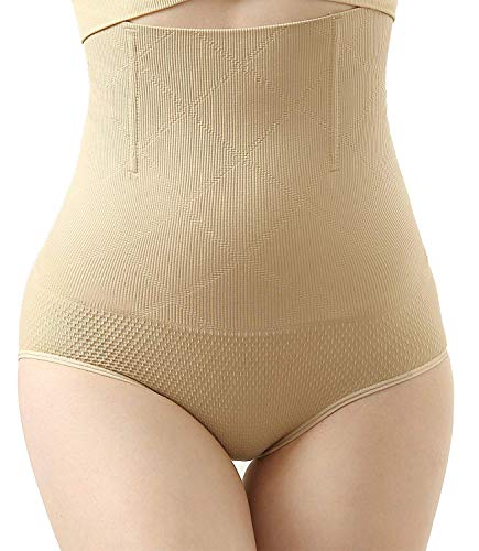 ANGOOL Cintura Alta Braguitas Moldeadora Fajas Reductoras Efecto Vientre Plano para Body Shaper para Mujer (Beige, XL)