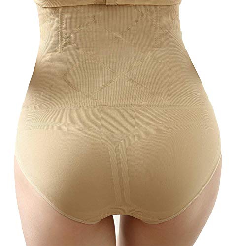 ANGOOL Cintura Alta Braguitas Moldeadora Fajas Reductoras Efecto Vientre Plano para Body Shaper para Mujer (Beige, XL)