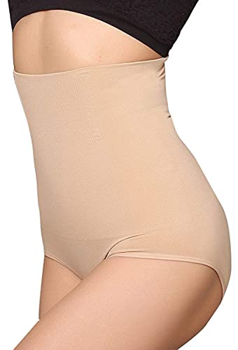 ANGOOL Cintura Alta Braguitas Moldeadora Fajas Reductoras Efecto Vientre Plano para Body Shaper para Mujer (Beige, XL)