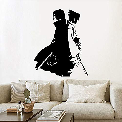 Anime Cartoon Comics Naruto Ninja Uchiha Itachi Sasuke Brother Sword Assassin Etiqueta de la pared Vinilo Art Decal Boy Fans Dormitorio Sala de estar Decoración para el hogar Mural