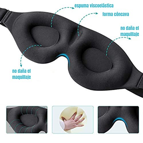 Antifaz para dormir para hombres y mujeres, Máscara de dormir, Contorneado 3D, Eye mask sleep, cubre ojos para dormir, máscara de sueño con moldeado cóncavo, sleeping mask.