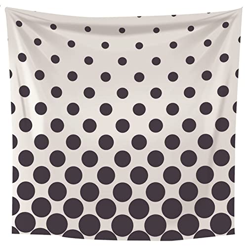 Aotiwe Tapiz Halloween, Decoración Salon Pared Patrón de Círculos Poliéster Blanco Negro 350x256CM Regalo Mujer