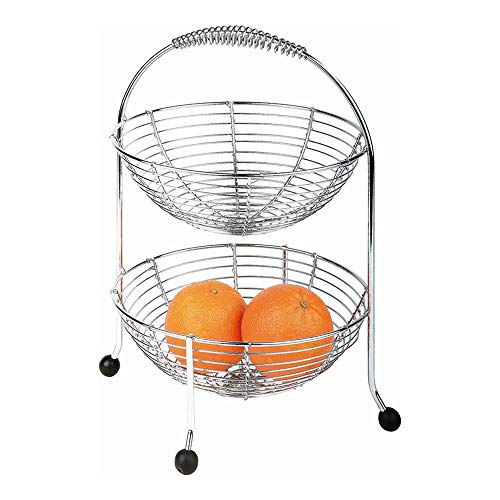 APS Etagere, frutero, etagere de fruta, asa ergonómica, de pie sobre pies negros antideslizantes, 28 x 28 cm, 37 cm de altura