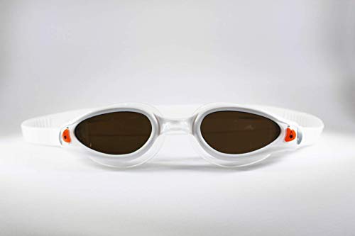 Aqua Sphere Kaiman Exo Gafas de natación, Unisex Adulto, Lente polarizada-Blanco/Naranja, Talla única